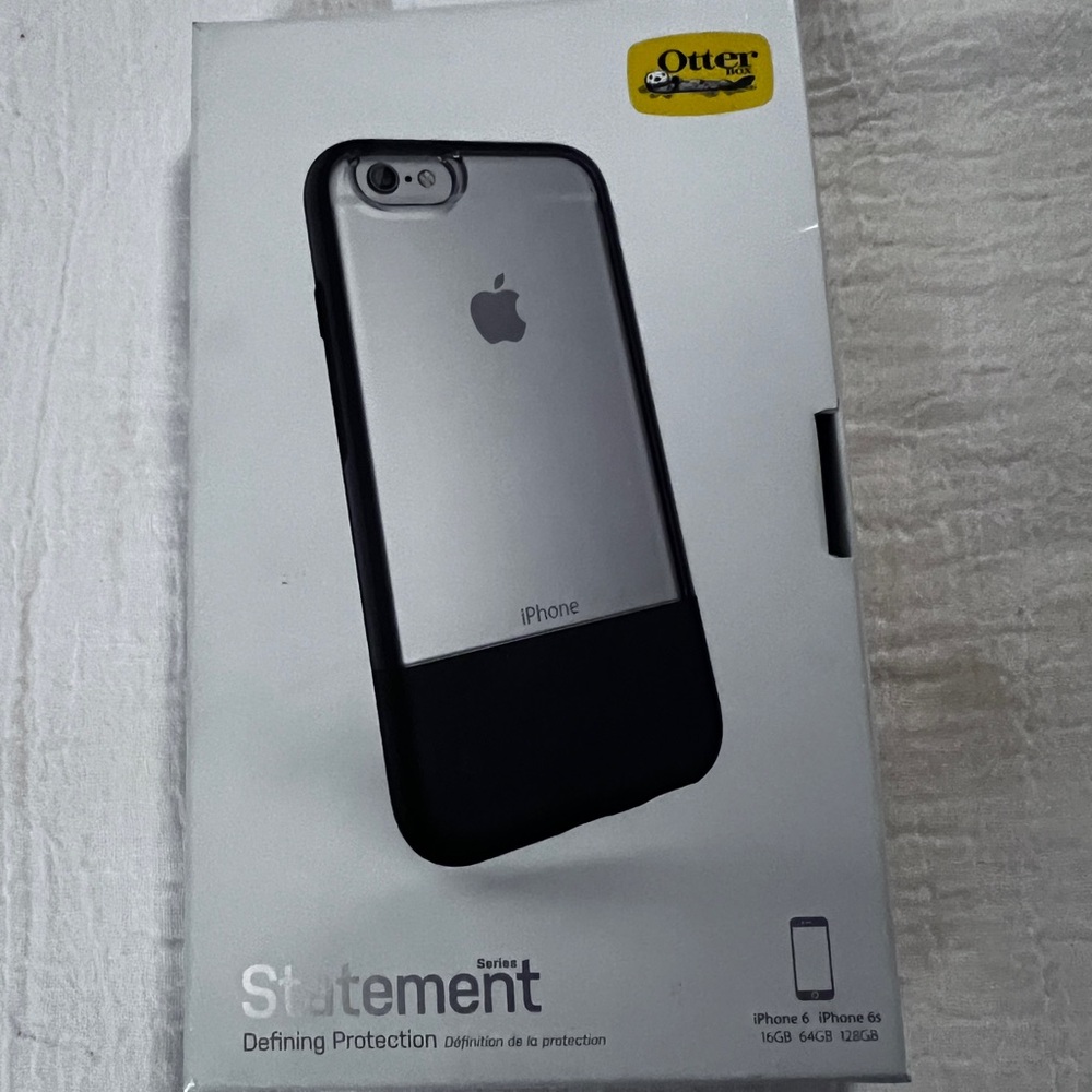 OtterBox Statement series. Leather accent. Black. iPhone 6, 6s.  New in box